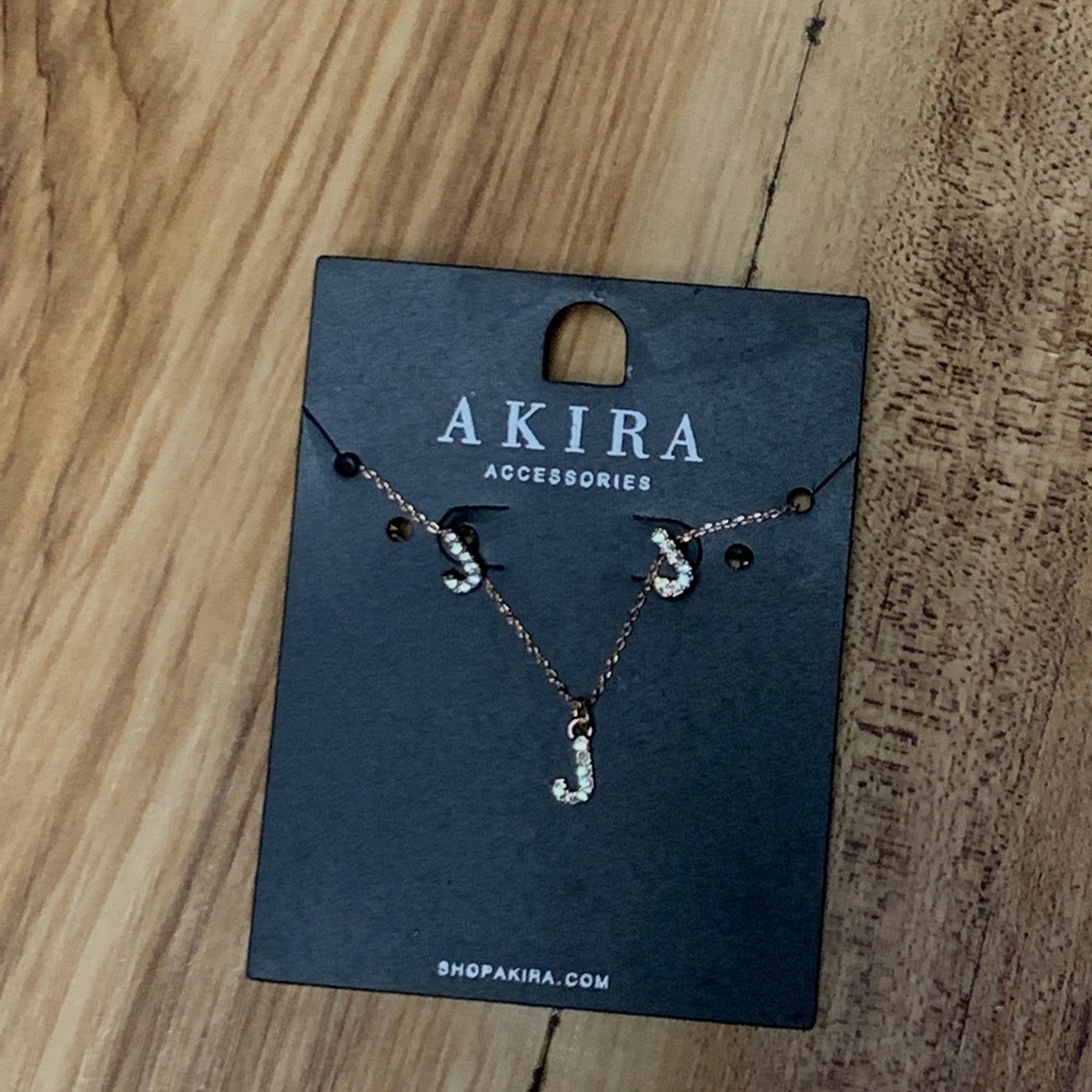 “J” earnings and necklace